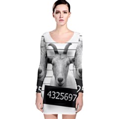 Criminal Goat  Long Sleeve Bodycon Dress by Valentinaart