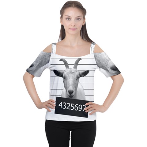 Criminal Goat  Women s Cutout Shoulder Tee by Valentinaart