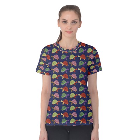 Turtle Pattern Women s Cotton Tee by Valentinaart