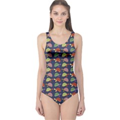 Turtle Pattern One Piece Swimsuit by Valentinaart