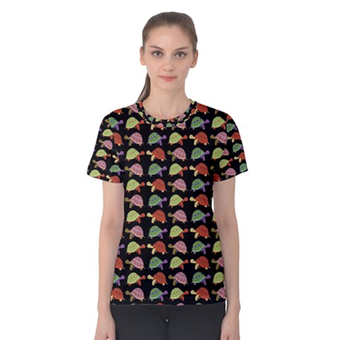 Turtle Pattern Women s Cotton Tee by Valentinaart