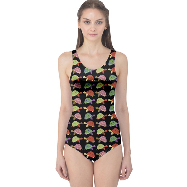 Turtle pattern One Piece Swimsuit