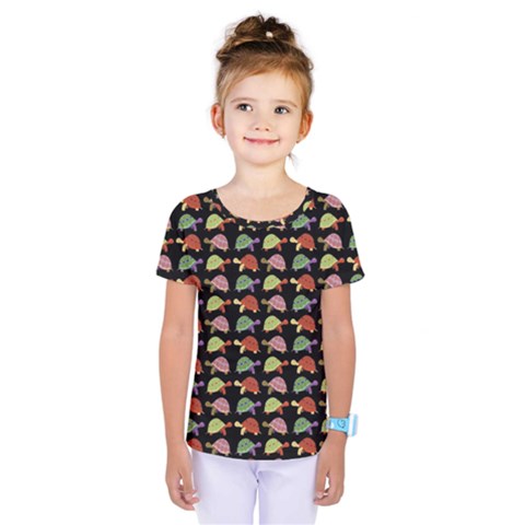 Turtle Pattern Kids  One Piece Tee by Valentinaart