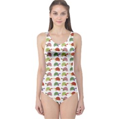 Turtle Pattern One Piece Swimsuit by Valentinaart