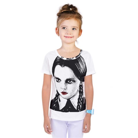 Wednesday Addams Kids  One Piece Tee by Valentinaart