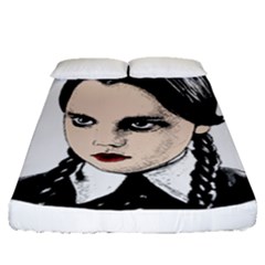 Wednesday Addams Fitted Sheet (queen Size) by Valentinaart