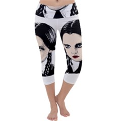 Wednesday Addams Capri Yoga Leggings by Valentinaart