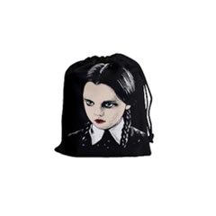 Wednesday Addams Drawstring Pouches (small)  by Valentinaart