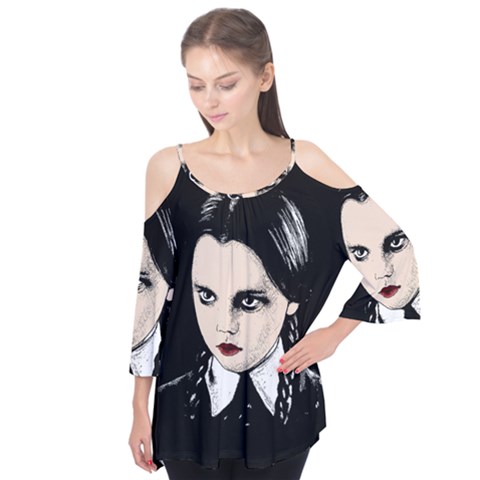 Wednesday Addams Flutter Tees by Valentinaart