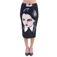 Wednesday Addams Velvet Midi Pencil Skirt by Valentinaart