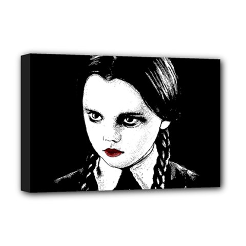 Wednesday Addams Deluxe Canvas 18  X 12   by Valentinaart