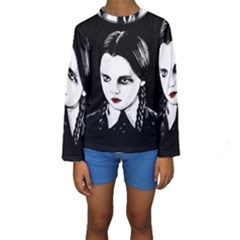 Wednesday Addams Kids  Long Sleeve Swimwear by Valentinaart