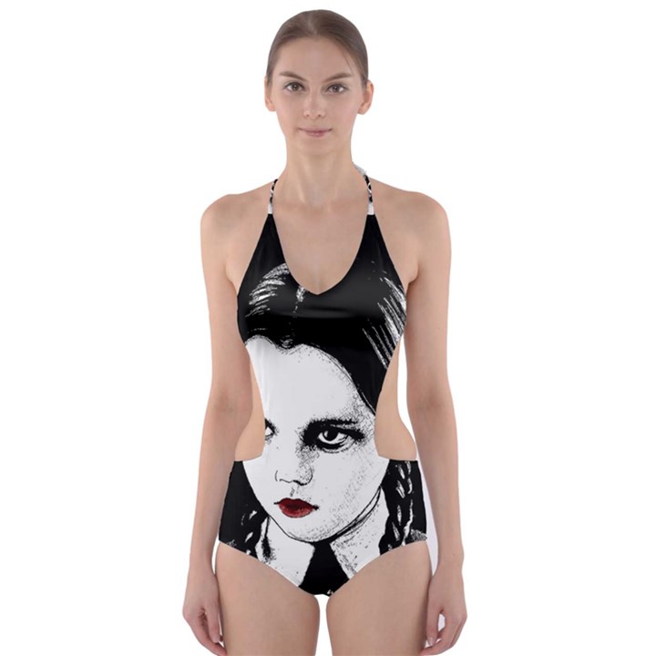 Wednesday Addams Cut-Out One Piece Swimsuit