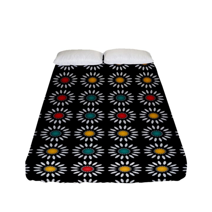 White Daisies Pattern Fitted Sheet (Full/ Double Size)