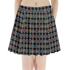 White Daisies Pattern Pleated Mini Skirt by linceazul