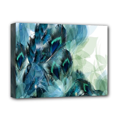 Flowers And Feathers Background Design Deluxe Canvas 16  X 12   by TastefulDesigns