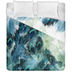 Flowers And Feathers Background Design Duvet Cover Double Side (california King Size)