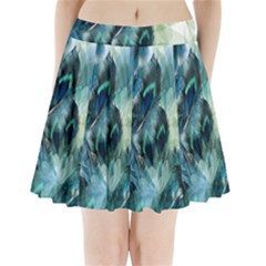 Flowers And Feathers Background Design Pleated Mini Skirt by TastefulDesigns