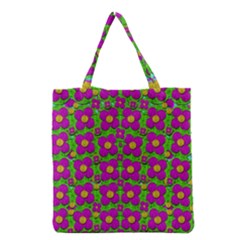 Bohemian Big Flower Of The Power In Rainbows Grocery Tote Bag by pepitasart