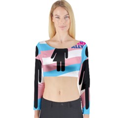 Transgender  Long Sleeve Crop Top by Valentinaart