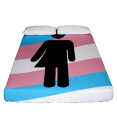 Transgender  Fitted Sheet (queen Size) by Valentinaart