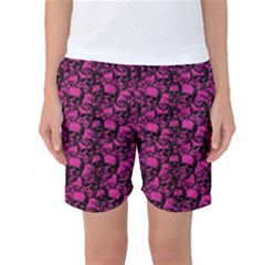 Skulls Pattern  Women s Basketball Shorts by Valentinaart