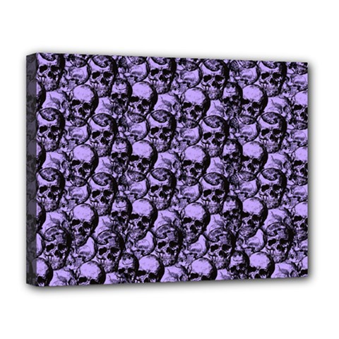 Skulls Pattern  Canvas 14  X 11  by Valentinaart