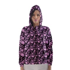 Skulls Pattern  Hooded Wind Breaker (women) by Valentinaart