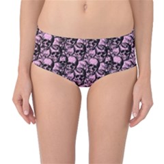 Skulls Pattern  Mid-waist Bikini Bottoms by Valentinaart