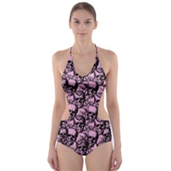 Skulls Pattern  Cut-out One Piece Swimsuit by Valentinaart