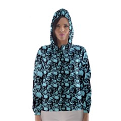 Skulls Pattern  Hooded Wind Breaker (women) by Valentinaart