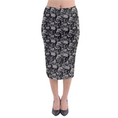 Skulls Pattern  Midi Pencil Skirt by Valentinaart