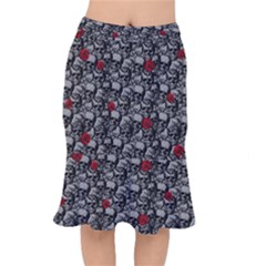 Skulls And Roses Pattern  Mermaid Skirt