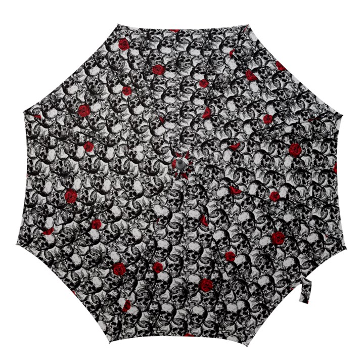 Skulls and roses pattern  Hook Handle Umbrellas (Large)