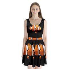 Clown Fish Split Back Mini Dress  by Valentinaart