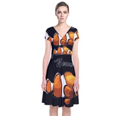 Clown Fish Short Sleeve Front Wrap Dress by Valentinaart