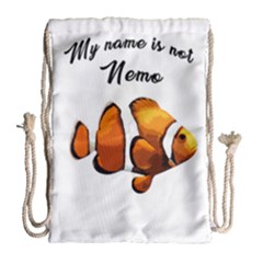 Clown Fish Drawstring Bag (large) by Valentinaart