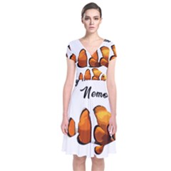 Clown Fish Short Sleeve Front Wrap Dress by Valentinaart