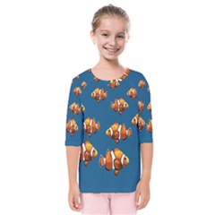 Clown Fish Kids  Quarter Sleeve Raglan Tee