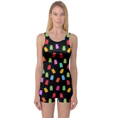 Candy Pattern One Piece Boyleg Swimsuit by Valentinaart