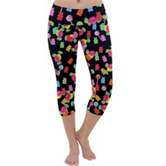 Candy Pattern Capri Yoga Leggings by Valentinaart