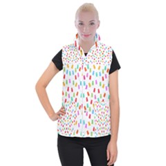 Candy Pattern Women s Button Up Puffer Vest