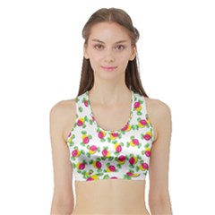 Candy Pattern Sports Bra With Border by Valentinaart