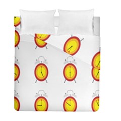 Alarm Clock Time Circle Orange Hour Duvet Cover Double Side (full/ Double Size) by Mariart