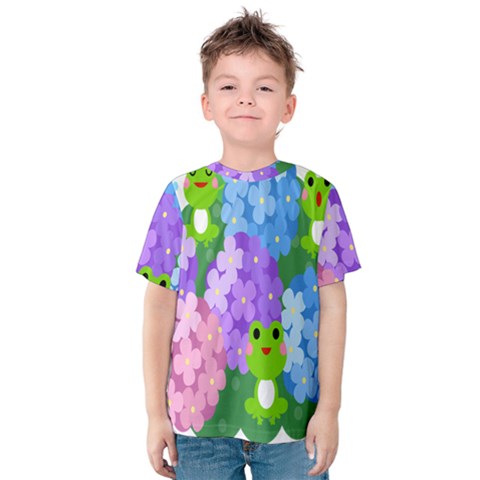 Animals Frog Face Mask Green Flower Floral Star Leaf Music Kids  Cotton Tee by Mariart