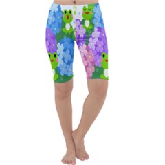 Animals Frog Face Mask Green Flower Floral Star Leaf Music Cropped Leggings  by Mariart