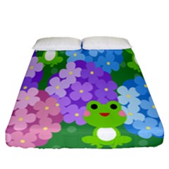 Animals Frog Face Mask Green Flower Floral Star Leaf Music Fitted Sheet (queen Size) by Mariart