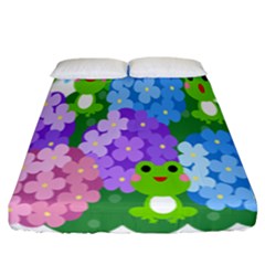 Animals Frog Face Mask Green Flower Floral Star Leaf Music Fitted Sheet (california King Size) by Mariart