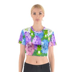 Animals Frog Face Mask Green Flower Floral Star Leaf Music Cotton Crop Top by Mariart