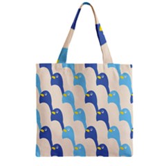 Animals Penguin Ice Blue White Cool Bird Zipper Grocery Tote Bag by Mariart